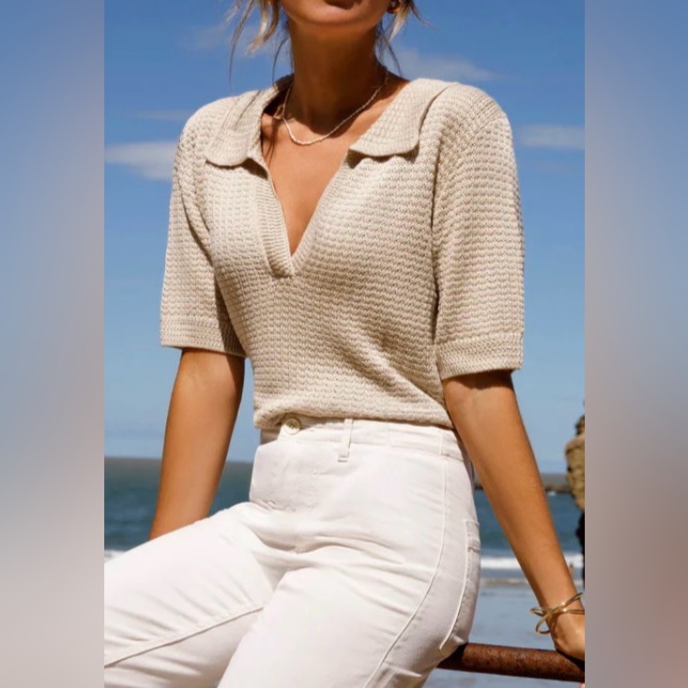 Ravella Waverly Knit Polo - Silk & Cashmere - Picture 2 of 6